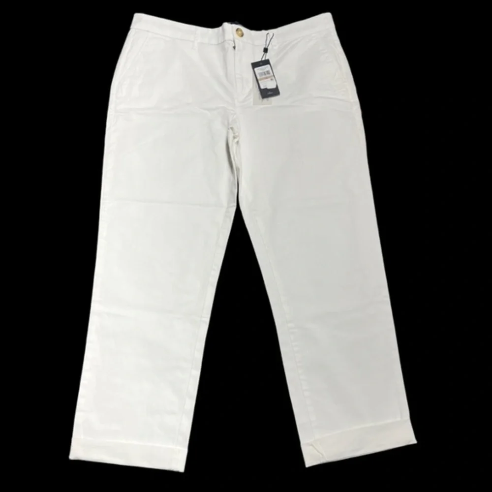 Tommy Hilfiger Women’s White 12 Hampton Heritage Stretch Slim Cuffed Crop NWT*** - Picture 1 of 16